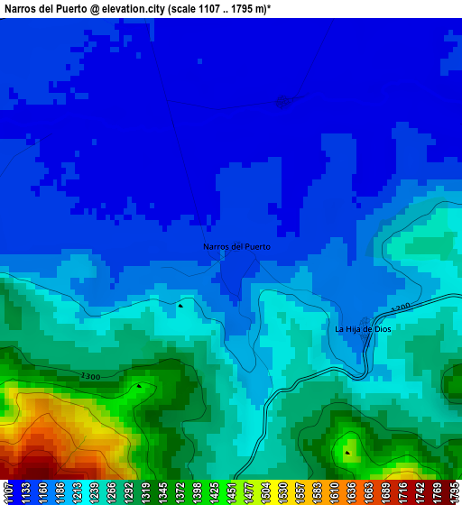 Narros del Puerto elevation map