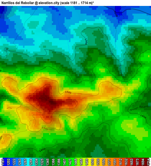 Narrillos del Rebollar elevation map