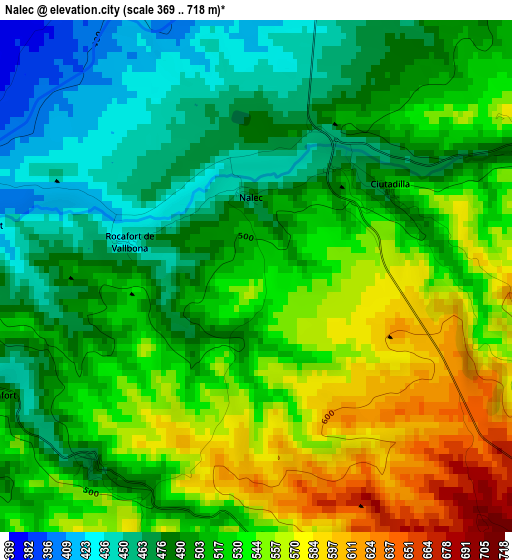 Nalec elevation map