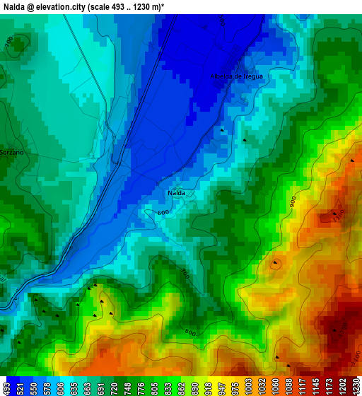 Nalda elevation map