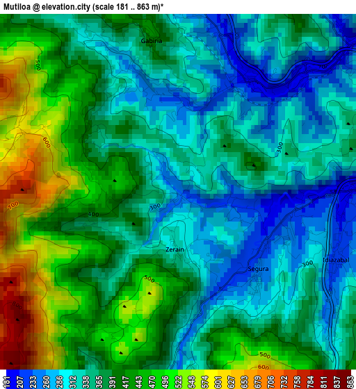 Mutiloa elevation map