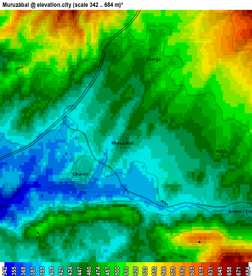 Muruzábal elevation map