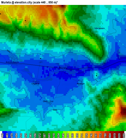 Murieta elevation map