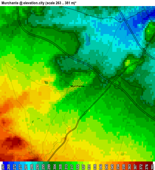 Murchante elevation map