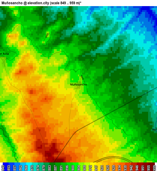 Muñosancho elevation map