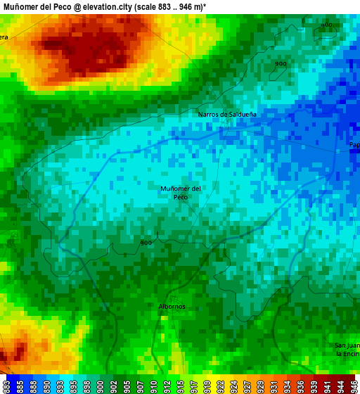 Muñomer del Peco elevation map