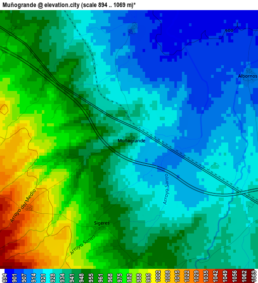 Muñogrande elevation map