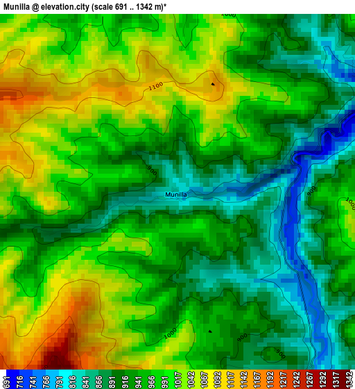 Munilla elevation map