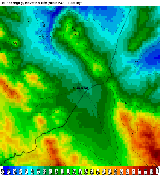 Munébrega elevation map