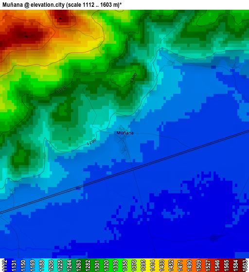 Muñana elevation map