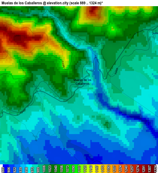 Muelas de los Caballeros elevation map