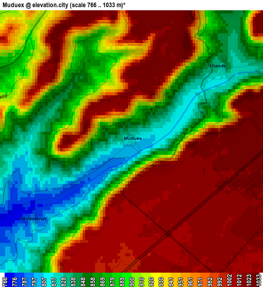 Muduex elevation map