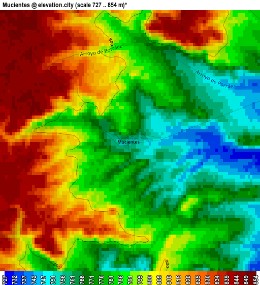 Mucientes elevation map