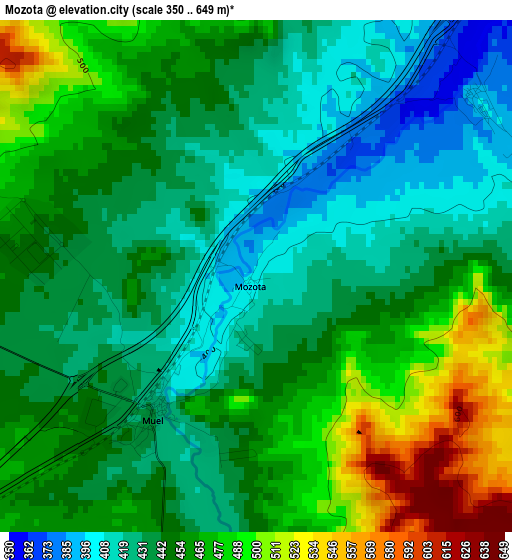 Mozota elevation map