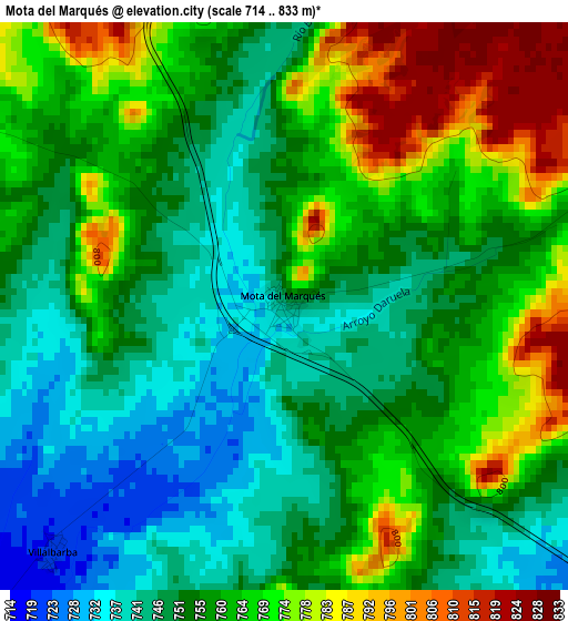 Mota del Marqués elevation map