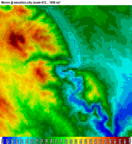 Moros elevation map