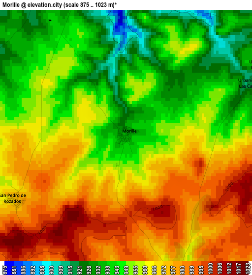 Morille elevation map