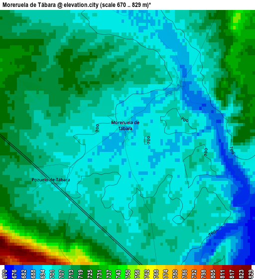 Moreruela de Tábara elevation map