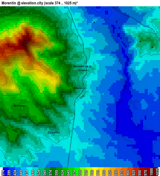 Morentin elevation map