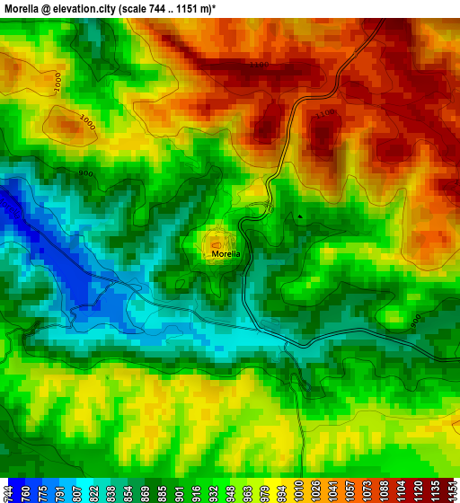 Morella elevation map