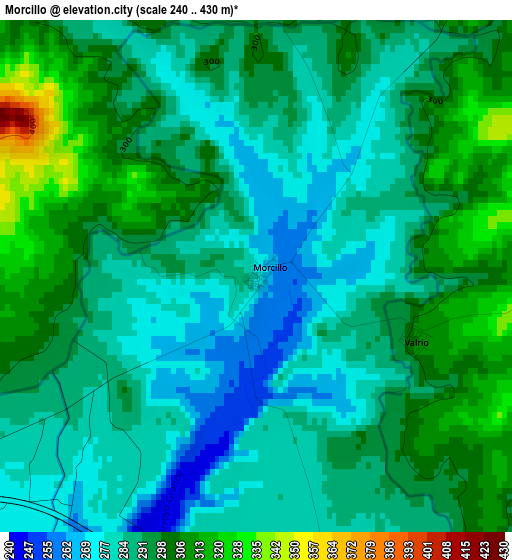 Morcillo elevation map