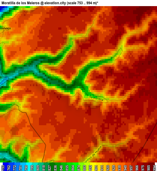 Moratilla de los Meleros elevation map