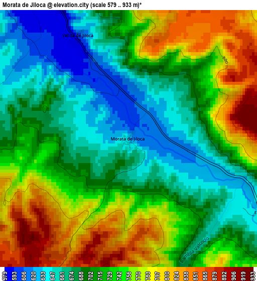 Morata de Jiloca elevation map