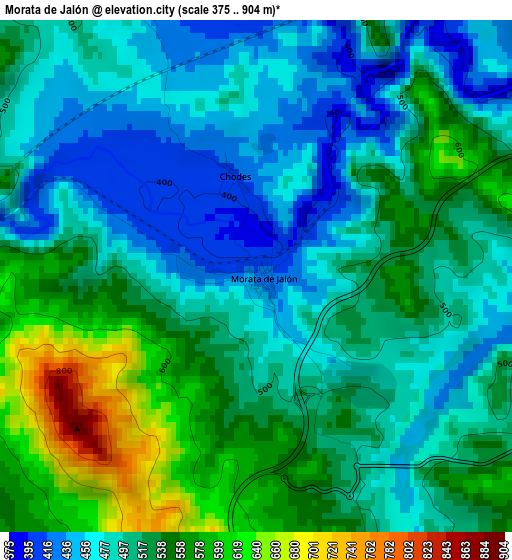 Morata de Jalón elevation map