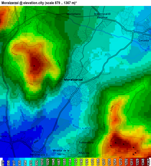 Moralzarzal elevation map