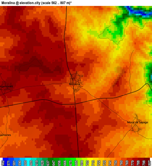 Moralina elevation map