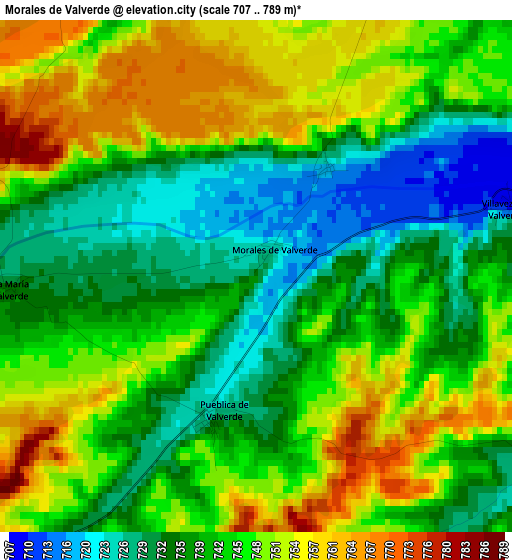 Morales de Valverde elevation map