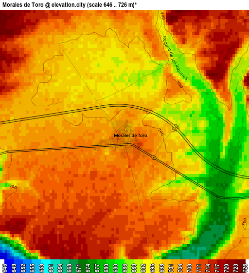 Morales de Toro elevation map