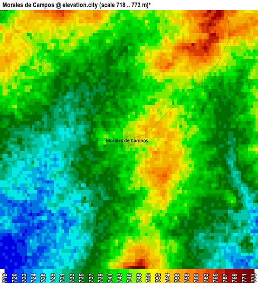 Morales de Campos elevation map