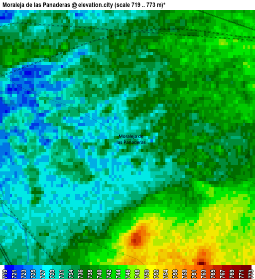 Moraleja de las Panaderas elevation map