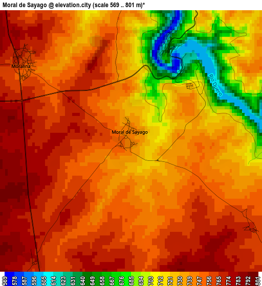 Moral de Sayago elevation map