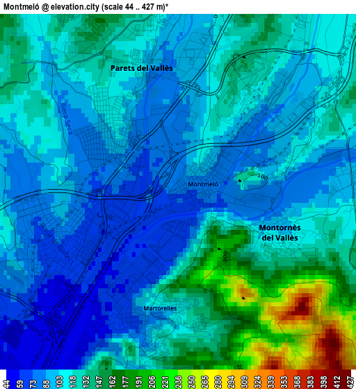 Montmeló elevation map