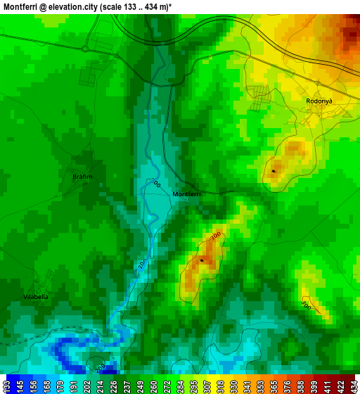 Montferri elevation map