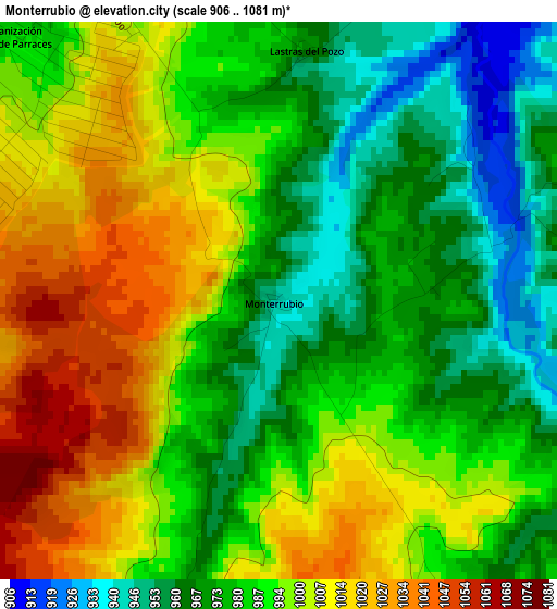 Monterrubio elevation map