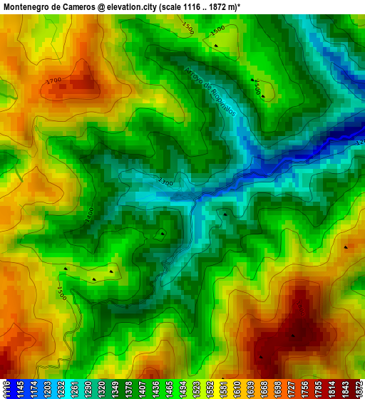 Montenegro de Cameros elevation map