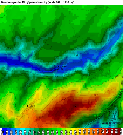 Montemayor del Río elevation map