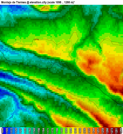 Montejo de Tiermes elevation map