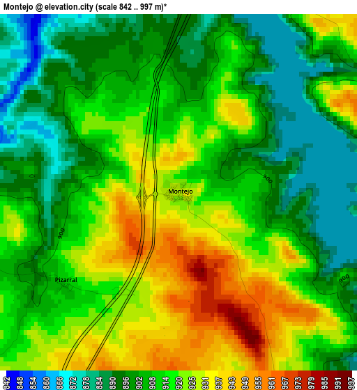 Montejo elevation map