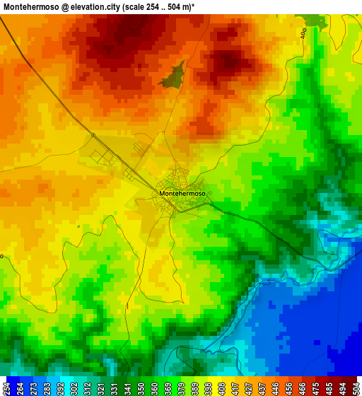 Montehermoso elevation map