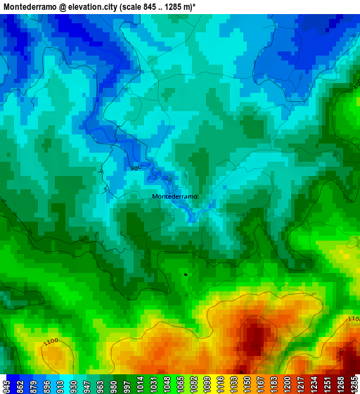 Montederramo elevation map