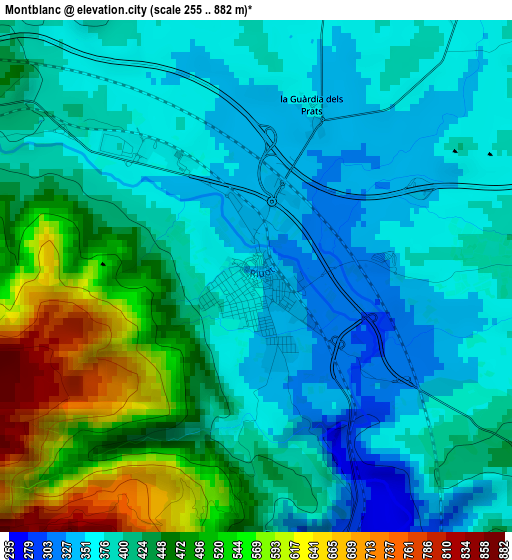 Montblanc elevation map