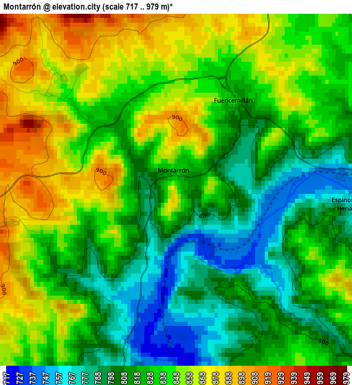 Montarrón elevation map