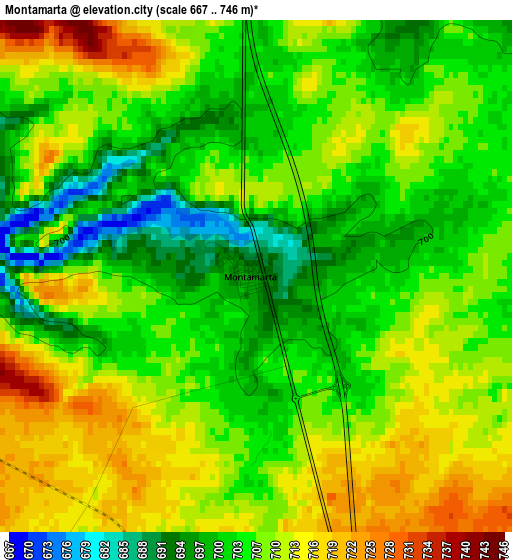 Montamarta elevation map