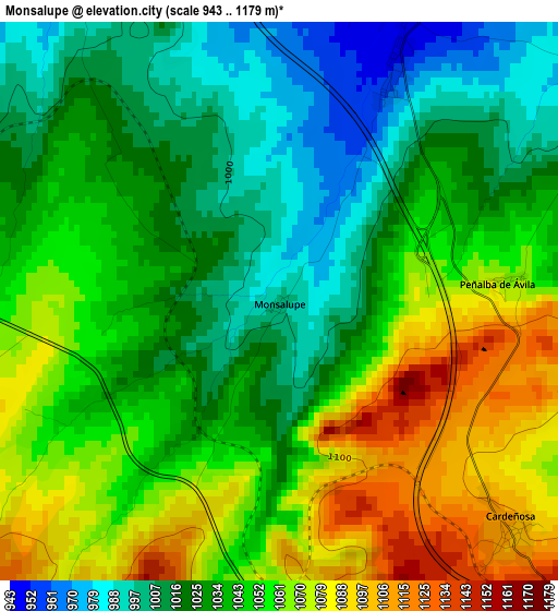 Monsalupe elevation map