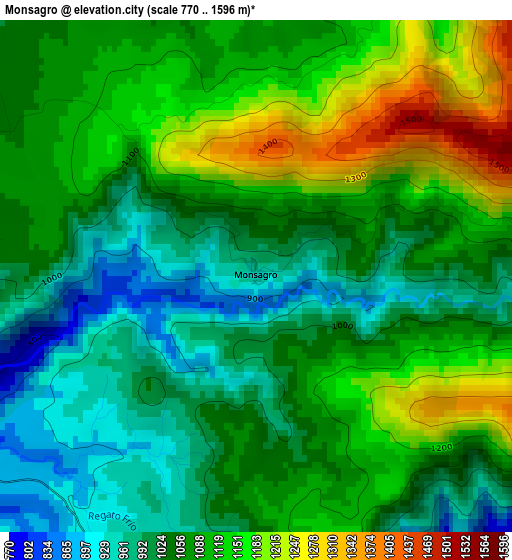 Monsagro elevation map