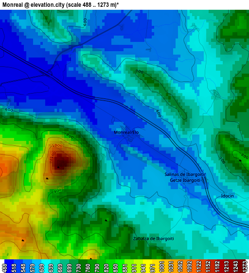 Monreal elevation map